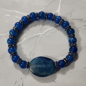 Handmade Blue Kyanite Beaded Bracelet